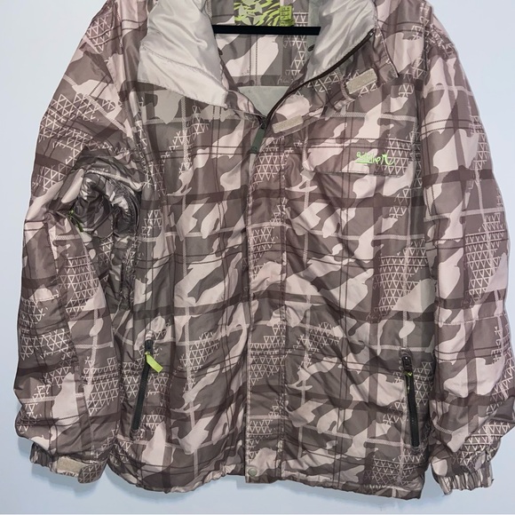 Quicksilver Jacket Mens Medium Mission Snowboard Ski 5k Waterproof Hooded Camo - Picture 4 of 15